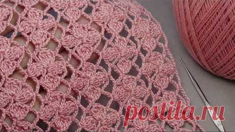 Цветочный УЗОР простое ВЯЗАНИЕ КРЮЧКОМ для начинающих EASY flower Pattern Crochet for beginners