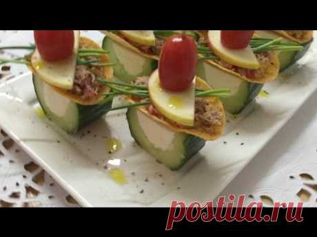 Fine Appetizers & Canapes Made From Cucumber and Tuna | How to Make Fine Canapes | By JustForFun