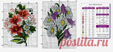 Вышивка цветов крестиком — Сделай сам, идеи для творчества - DIY Ideas