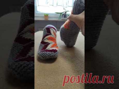 мой канал внизу ролика #калиновская #gestrickenehausschuh #следкиспицами