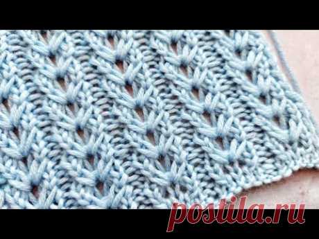 Новый нежнейший узор спицами для вязания свитера, джемпера, шарфа