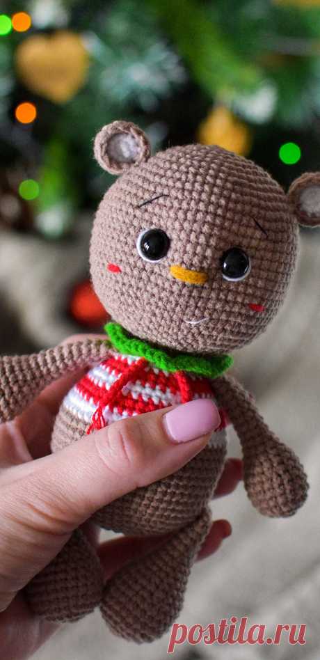 PDF Мишутка крючком. FREE crochet pattern; Аmigurumi animal patterns. Амигуруми схемы и описания на русском. Вязаные игрушки и поделки своими руками #amimore - медведь, медвежонок, мишка.