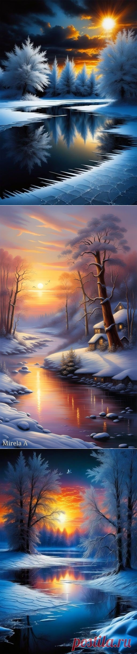 Зимний пейзаж от Любови Меллис.