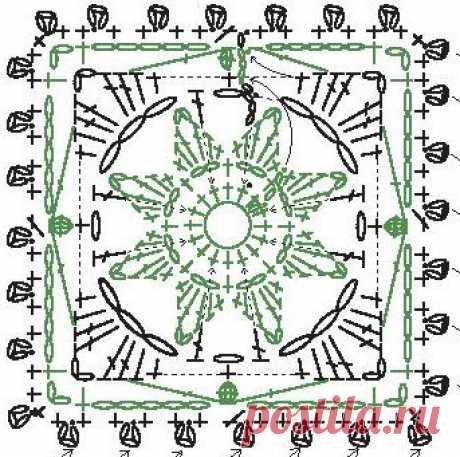 Парад квадратных мотивов крючком - отличная десятка схем для вашего творчества! | Вязалки Веселого Хомяка | Дзен