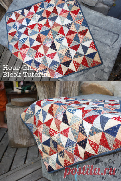 Hour Glass Block tutorial - Diary of a Quilter - a quilt blog