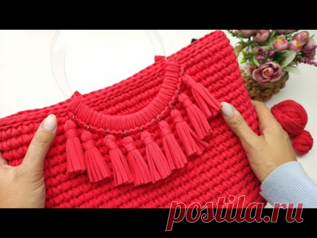Getting Ready for Summer Crochet Tote Bag with Tassels Готовимся к лету МК Сумка Тоут с кисточкам