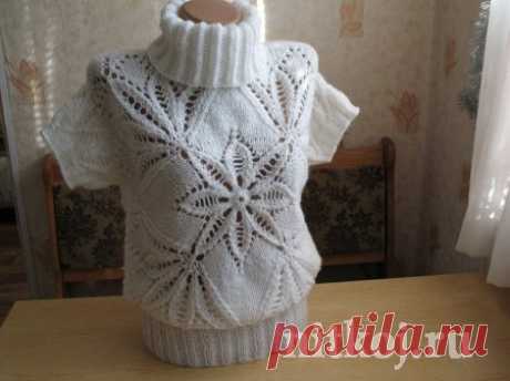 Пуловер «Морозный узор» спицами » Ниткой - вязаные вещи для вашего дома, вязание крючком, вязание спицами, схемы вязания