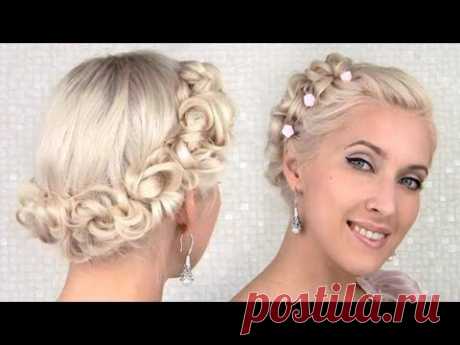 Easy prom/wedding updo hairstyle for medium long hair tutorial - YouTube