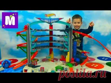 ХотВилс гараж с трассами и машинками распаковка игрушки Hot Wheels Ultimate Garage unboxing and play