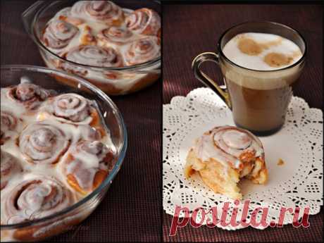 Булочки Синабон (Cinnamon rolls) У нас сегодня чёт похолодало...+7 пасмурно, дождик моросит...в такую погоду только гонять чаИ с чем-нибудь вкусненьким. А вкусненьким у нас сегодня будут эти безумно…