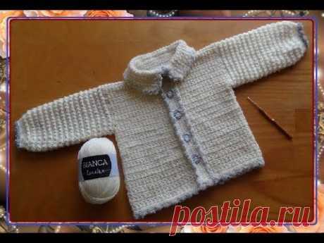 Жакет с узором ЗВЕЗДОЧКИ. Часть 1 .Knit crochet - jacket patterned with an asterisk. Part 1 .
