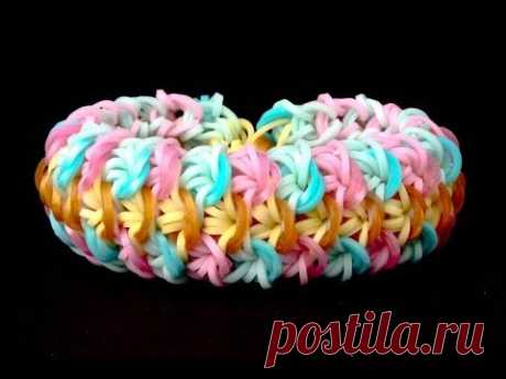 How to Make a FISH SCALE - ADVANCED - Needs 4 Rainbow Looms - Rubber Bands Bracelet