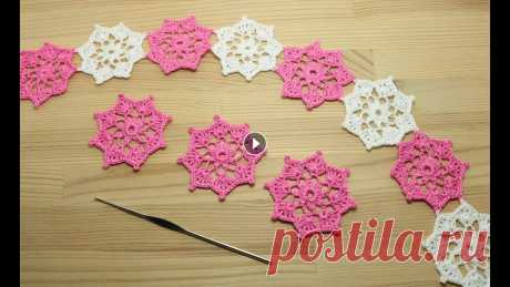 Простой КРУГЛЫЙ МОТИВ крючком ЛЕНТОЧНОЕ КРУЖЕВО из мотивов Crochet Round Motif Tutorial Как связать крючком ажурный мотив круг - вязание крючком для новичков. Ленточное кружево из круглых мотивов. Круглые мотивы крючком. АЖУРНЫЕ МОТИВЫ КР...