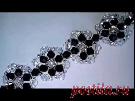 Браслет из биконусов и бисера. Мастер-класс. Tutorial beaded bracelet