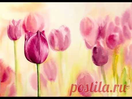 Tulips in Watercolors Painting Tutorial