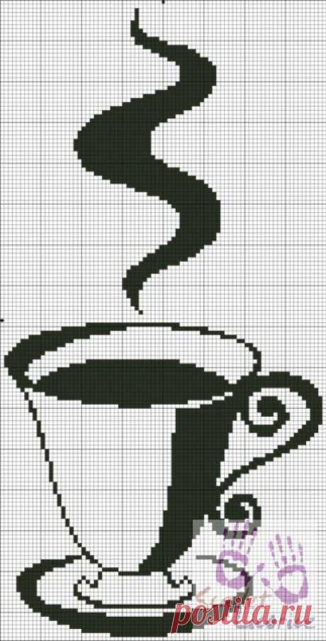 Вышивка крестом схемы черно белые кофе