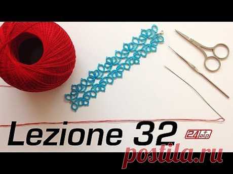 Chiacchierino Ad Ago - 32˚ Lezione Come Fare Un Braccialetto Bracciale Bijoux Tutorial Tatting - YouTube