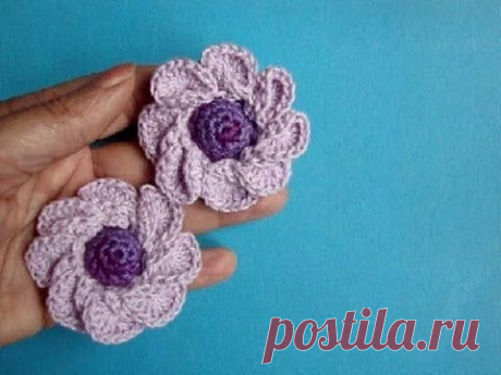 Вязаные цветы Урок 38 Crochet flower pattern for free