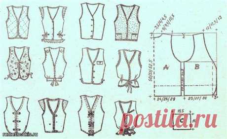 1 выкройка - 12 жилетов