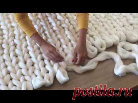 DIY Tutoriel: tricoter une couverture XXL avec les mains en laine merinos ComfyWool