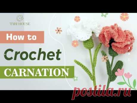 How To Crochet Carnation For Beginners Step By Step | Crochet Carnation