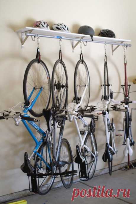 Хорошая идея по хранению велосипедов.
DIY Bike Rack for $90