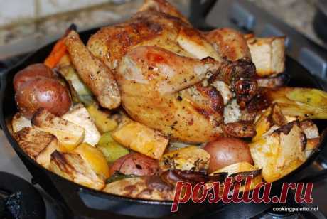 Запеченный цыпленок (курица) на ложе из овощей от Томаса Келлера - Cooking Palette » Cooking Palette