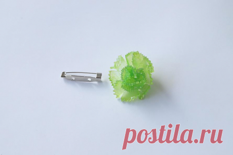 DIY Natural Green Carnations brooch pin