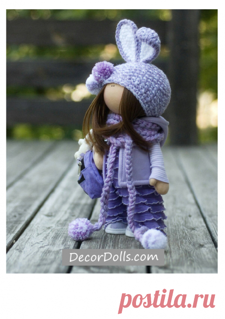 Bunny Fabric Doll, Handmade Cloth Doll, Textile Tilda Doll, Muñecas, R – Decor Dolls