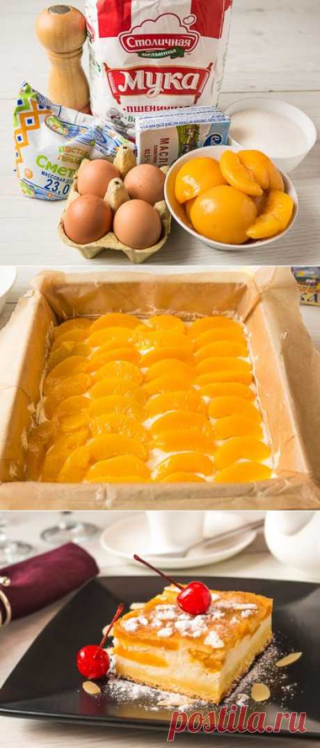 Персиковый пирог-первертыш с творожным кремом - Пошаговый рецепт с фото | Выпечка | Вкусный блог - рецепты под настроение