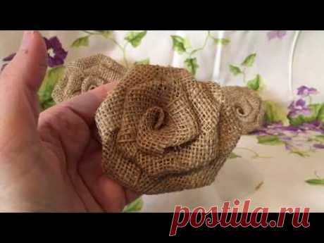 How to make a burlap rose. Create your own wedding flowers. Burlap flower great for bouquets. Burlap