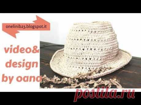 crochet Fedora summer hat