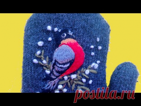 Hаnd Embroidery|Christmas embroidery |Stumpwork| Вышивка на варежках