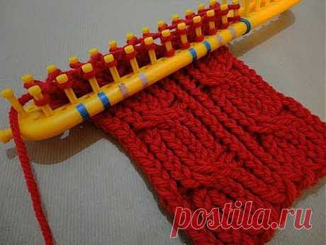 How to Loom Knit a Cabled Scarf with a rectangular loom (DIY Tutorial) - YouTube