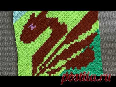 Дракон  плед или одеялко# pixel crochet# вязание крючком. 2с2