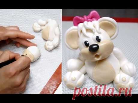 How To Make A Teddy Bear Fondant Figure by CakesStepbyStep.