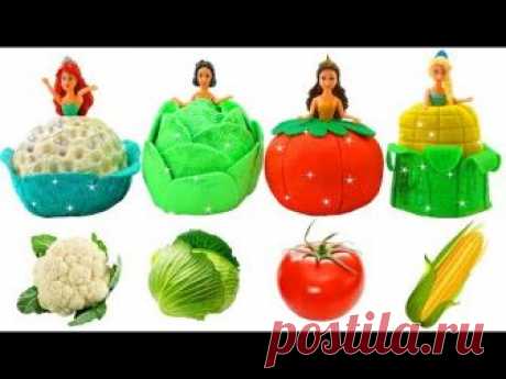 Play Doh Disney Princess Sparkle Vegetables Dresses for Kids Frozen Elsa & Snow White, Ariel, Aurora