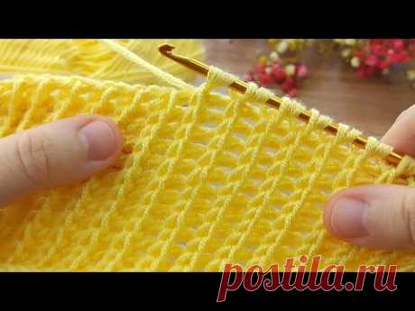 👌Amazing💯🤌 *~Trend~ *Super easy tunisian* knitting pattern online tutorial for new learners