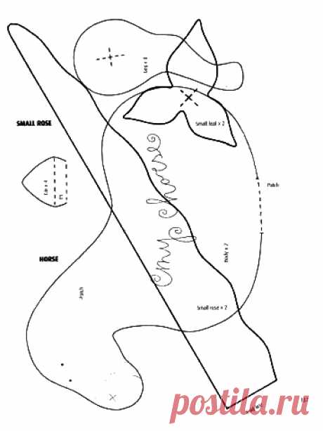 Выкройка игрушки лошадки. Как сшить лошадь. 2014 год - год лошади / Мастер-класс