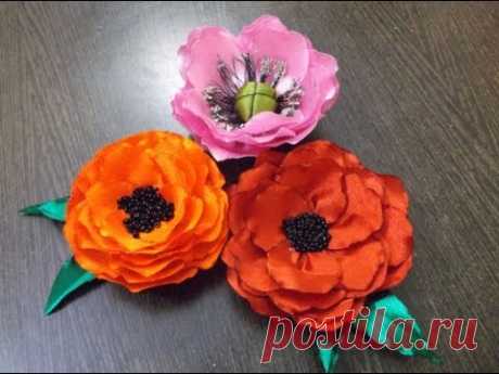 D.I.Y. Satin Ribbon Poppy Flowers - Tutorial | MyInDulzens
