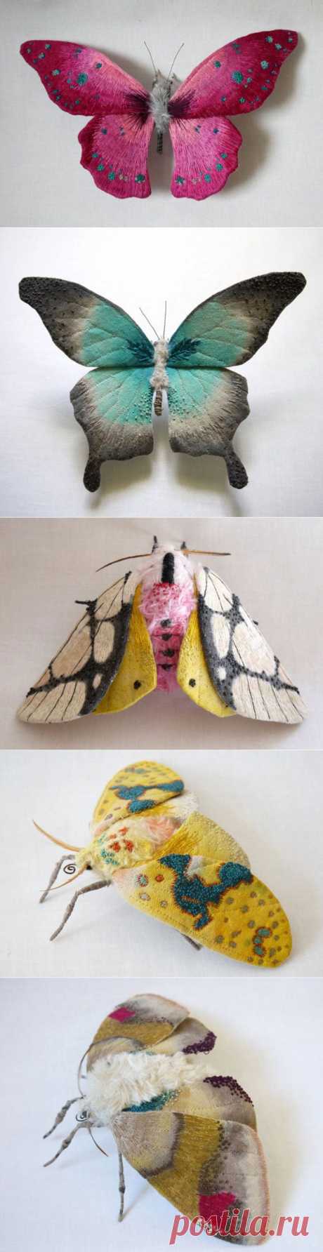 (+1) тема - Реалистичные скульптуры в виде текстильных мотыльков и бабочек | Очумелые ручки