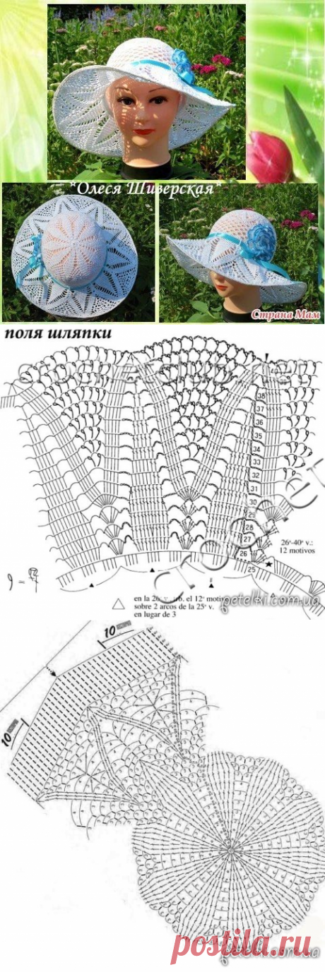 Шляпа с большими полями. Как вязать