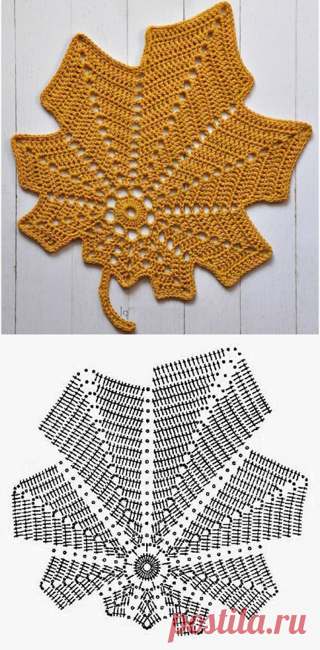 Подставка "Листик", вяжем крючком