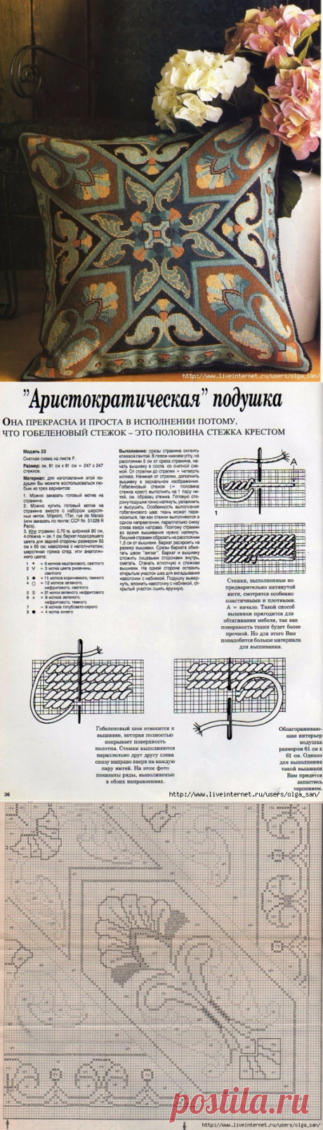 Подушка. ГОБЕЛЕНОВЫЙ СТЕЖОК.