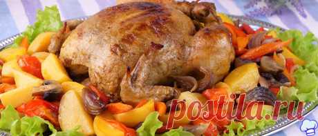 Праздничная курица в духовке с овощами Отличное горячее блюдо на праздничный стол или любой семейный ужин. Это будет курица, запеченная в духовке с овощами.
