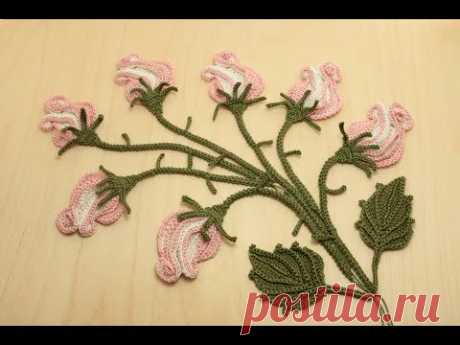 Вязание БУТОНА ЦВЕТКА РОЗЫ крючком crochet flowers the roses