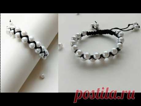 Bracelet/ Friendship bracelets/ How to make bracelets/friendship band/ Crossed bracelet with pearls