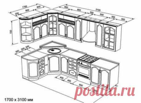 Эскиз кухни с размерами: угловая кухня, чертеж кухни своими руками, интерьер в картинках, как нарисовать дизайн проекта,чертежи, макеты, видео