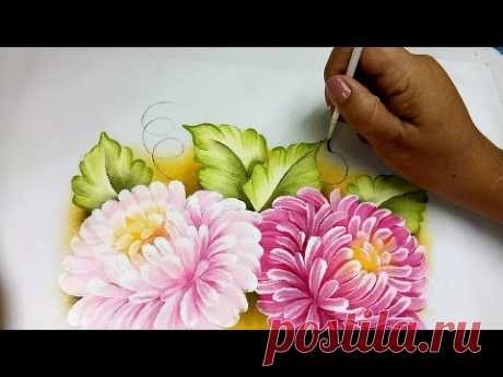 Pintura en tela 2018 como pintar flores fácil