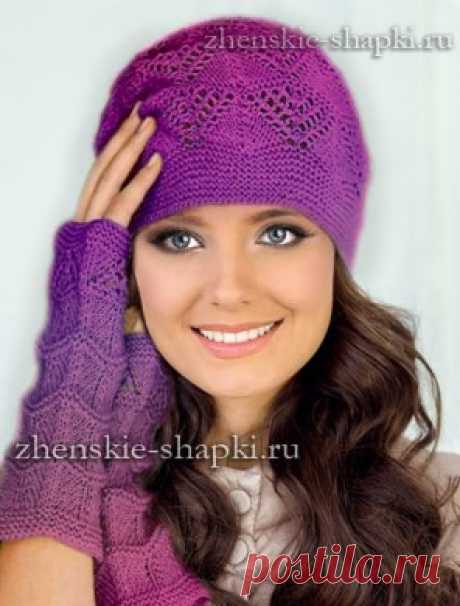 Вязание модных шапок спицами для женщин